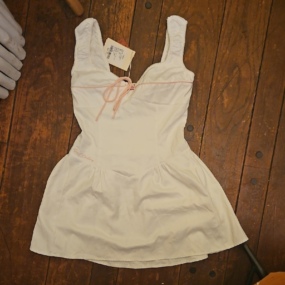Last Kiss White Chemise with Fitted Bodice